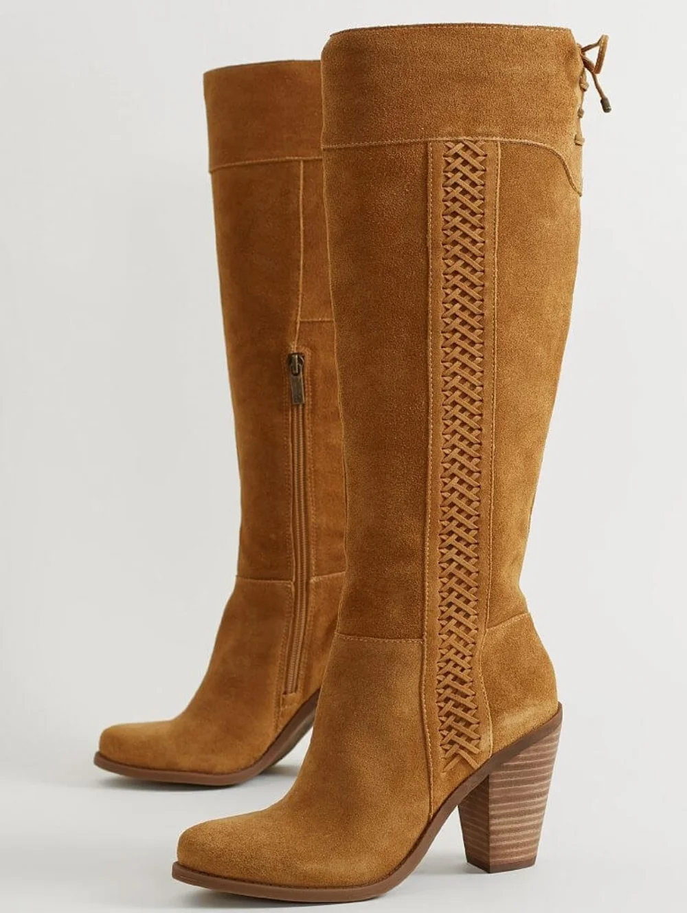 Jessica Simpson Buckle Ciarah Suede Lace Back Boots